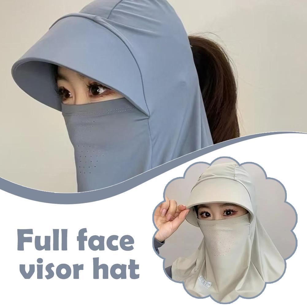 Làm mát Balaclava Sun Uv Protection Hood Thoáng khí Full Head Face Cover Mũ chống nắng J1j8