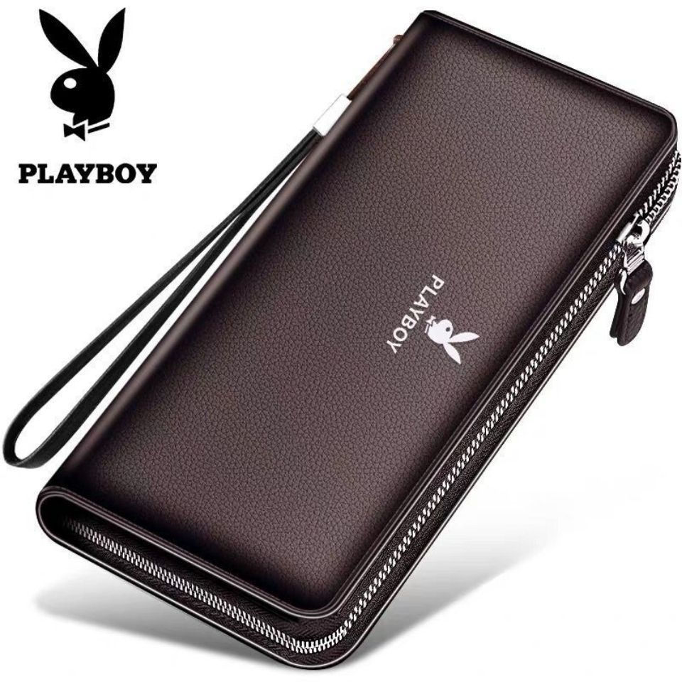 TB Spot Goods#Playboy Wallet Men's Long Wallet Men's Long Ultra-Thin Wallet Business Handbag Men's Y