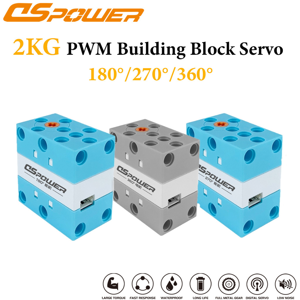 DSpower 2KG 180°/270°/360° Khối xây dựng có thể lập trình Servo Bit xốp Lập trình đầu ra hai chiều c