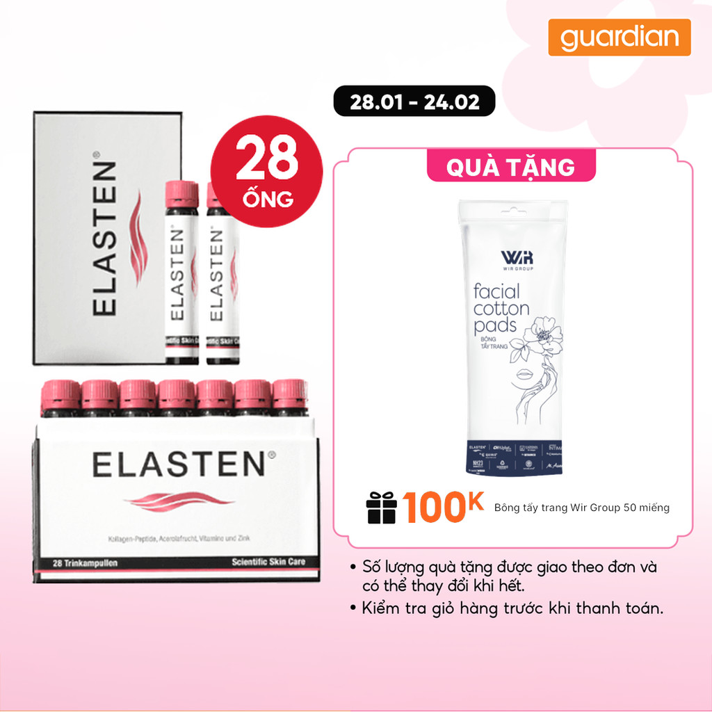 Thực Phẩm Bảo Vệ Sức Khỏe Elasten Collagen Giúp Đẹp Da 25Ml x 28 Ống | Guardian Việt Nam