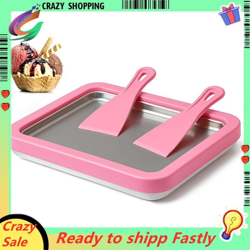 Máy Làm Kem Cán DIY Máy Làm Kem Cuộn Với 2 Cạp Cho Tự Chế Cán Kem Đông Lạnh Sữa Chua Gelato Sorbet A