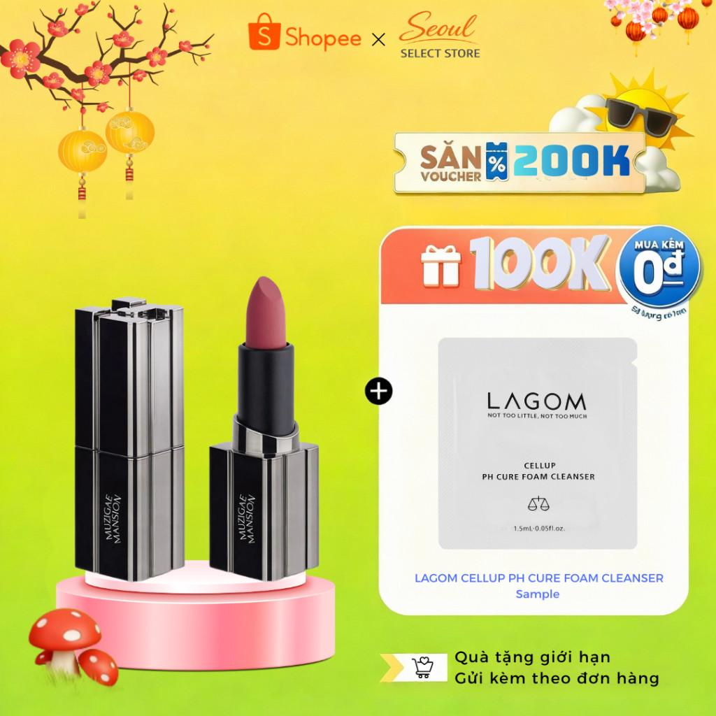 Son thỏi mịn lì Muzigae Mansion Moodwear Blur Lipstick (DATE 2026/08/21)