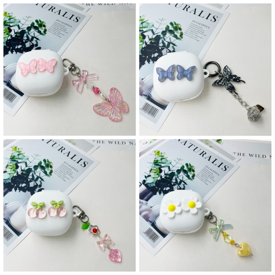 Vỏ Hoa Cho Baseus WM01 / WM02 02 + Ốp Lưng Có keychian Silicone Tai Nghe Dành Cho Baseus WM02 Case