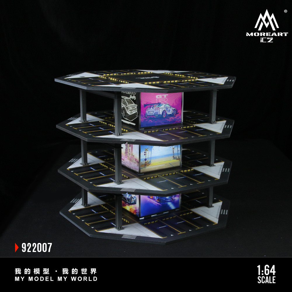 [ORDER] Mô hình diorama MOREART 1:64 Octagonal Building Parking Lot 01 Simulation Model MO922007