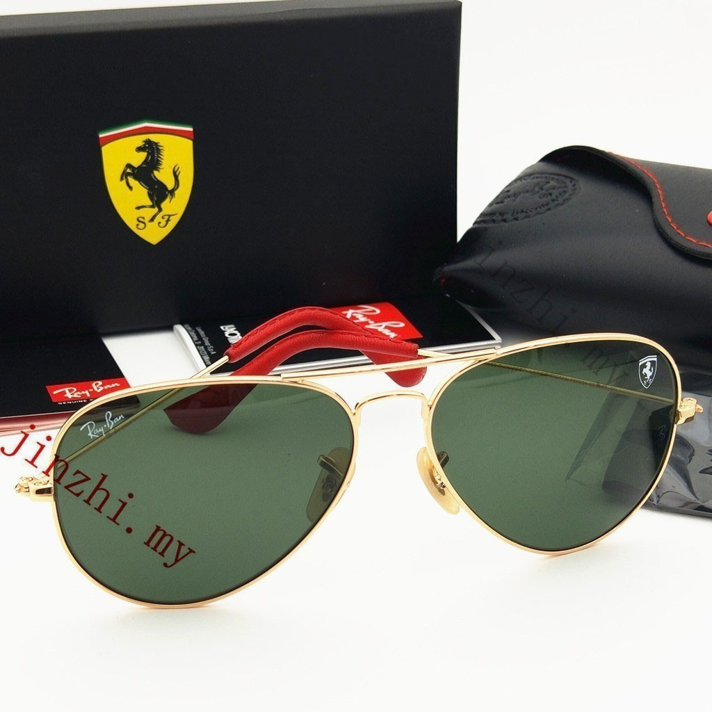 Kính râm Ray-Ban Ferrari Series RB3025 kim loại, màu g15, phù hợp khi lái xe