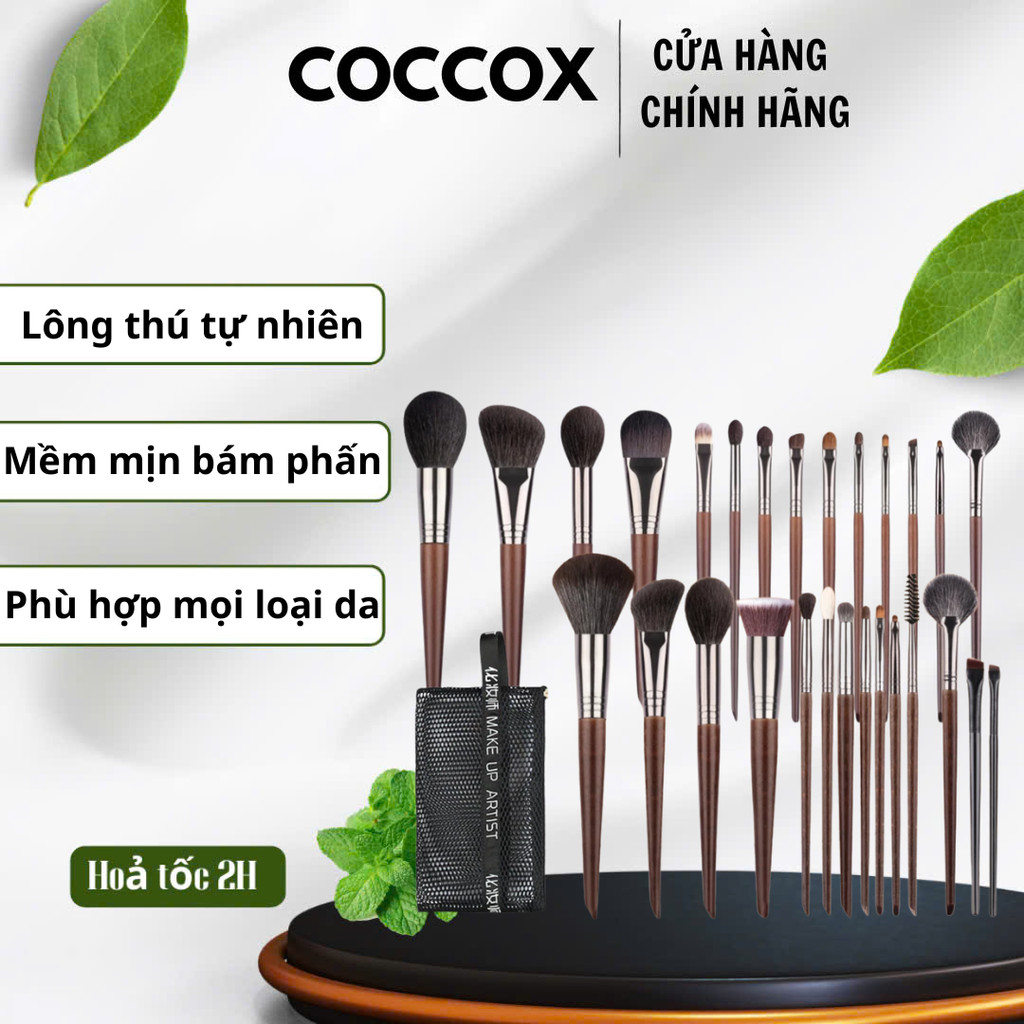Bộ Cọ Trang Điểm 14 Cây OVW  Lông Tự Nhiên Mềm Mại Bộ Cọ Makeup Cá Nhân Chuyên Nghiệp