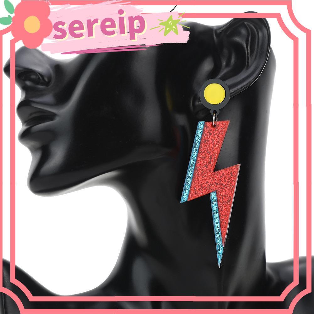 Phụ kiện bông tai SEREIP Punk, Bông tai mặt dây chuyền Lightning Lightning, Bông tai xu hướng phóng 