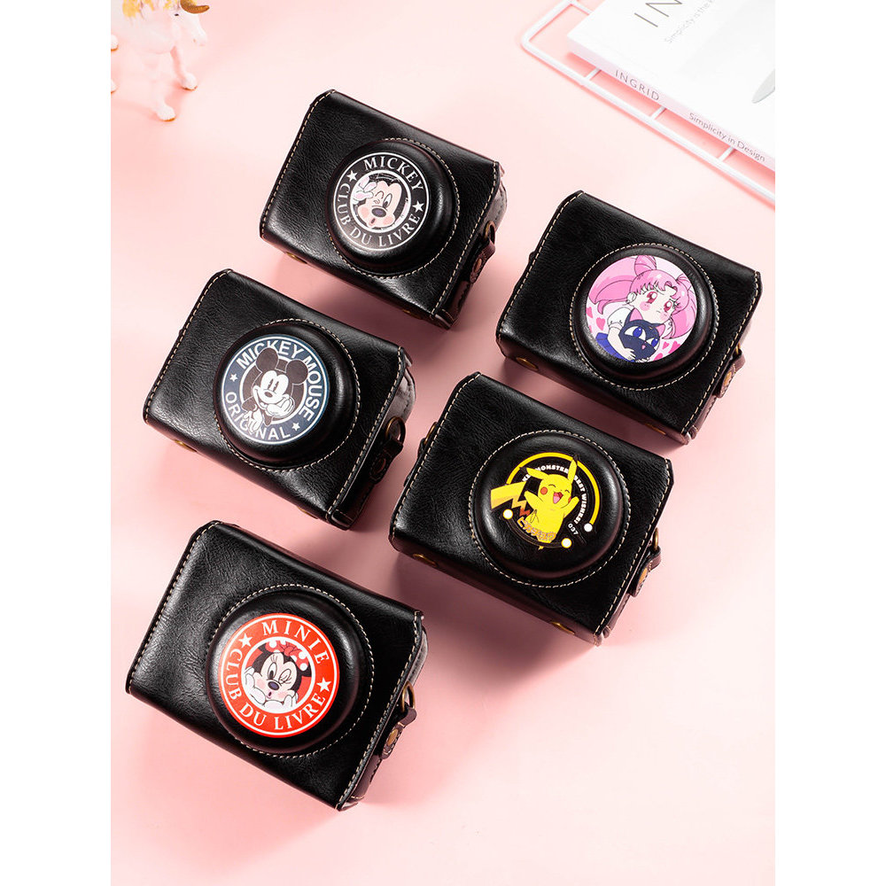 Túi đựng máy ảnh hoạt hình bằng da Canon G9X