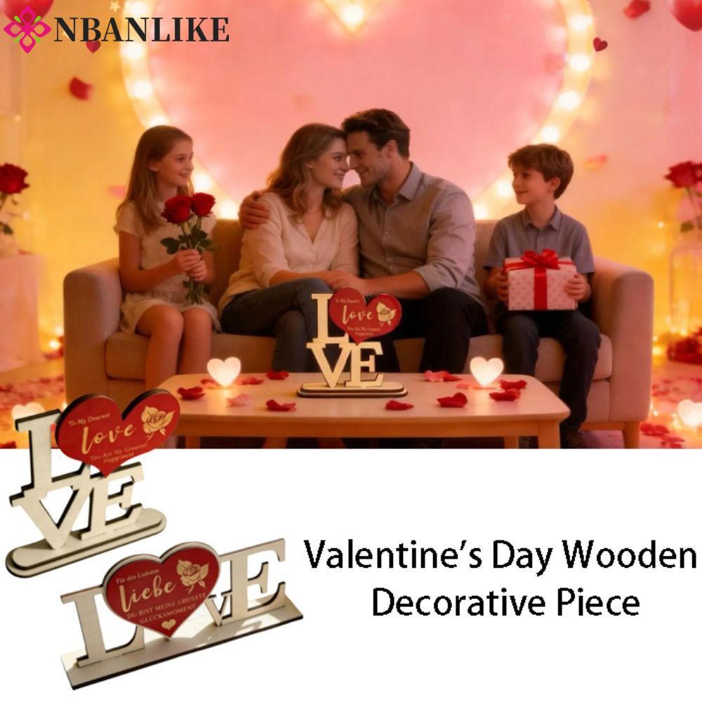 Bộ chữ cái bằng gỗ NBANLIKE, Quà tặng kỷ niệm thủ công Đồ trang trí bằng gỗ, Trang trí nền tảng tình