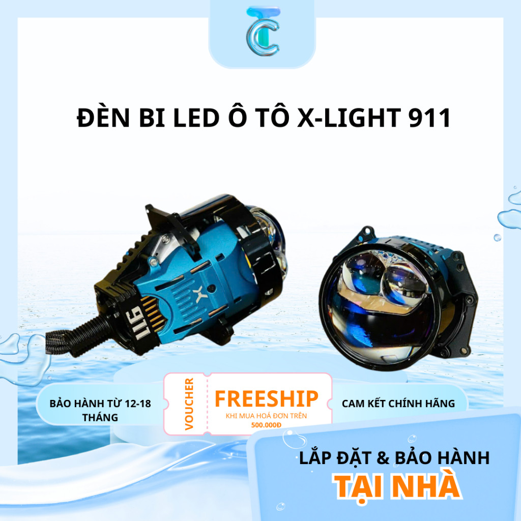 NEW 2026 Đèn Bi Led Ô Tô X-LIGHT 911 - BI LED TRỢ PHA Công Suất 75w | BH 18 Tháng