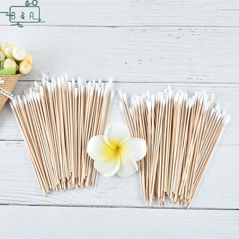 [B & A] 100 tăm bông y tế tay cầm bằng gỗ dài 6 '' tăm bông chắc chắn bôi q-tip {vn}