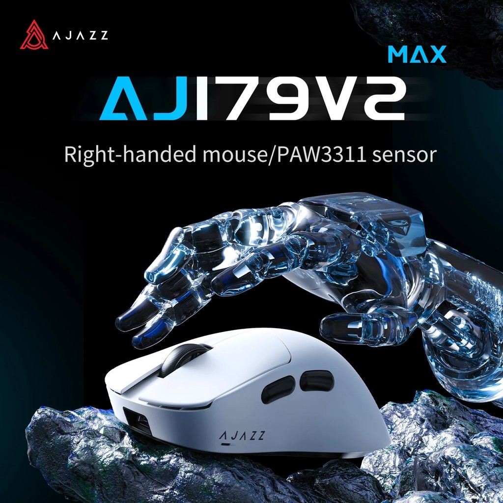 AJAZZ AJ179 v2 MAX Chơi game không dây e-Sport 1K Tỷ lệ bỏ phiếu Thiết kế nhẹ Cảm biến PAW311 tiện d