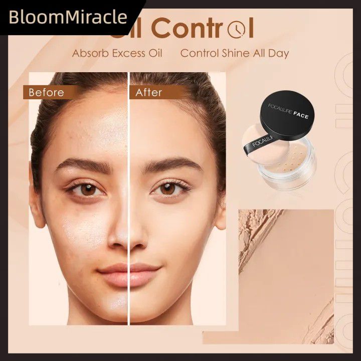 【COD】 Phấn phủ lì 3 tông màu Focallure, phấn phủ chuyên nghiệp che khuyết điểm lỗ chân lông, kiểm so