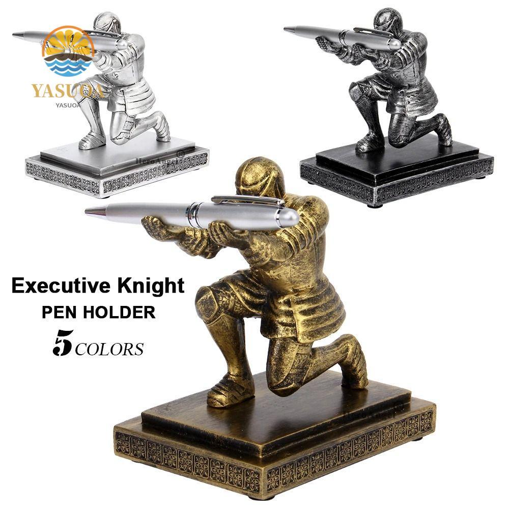 LARGLO Executive Knight Pen Holder, Executive Knight Armor Hero Hero Hero Pen Holder, Quà tặng bạn t