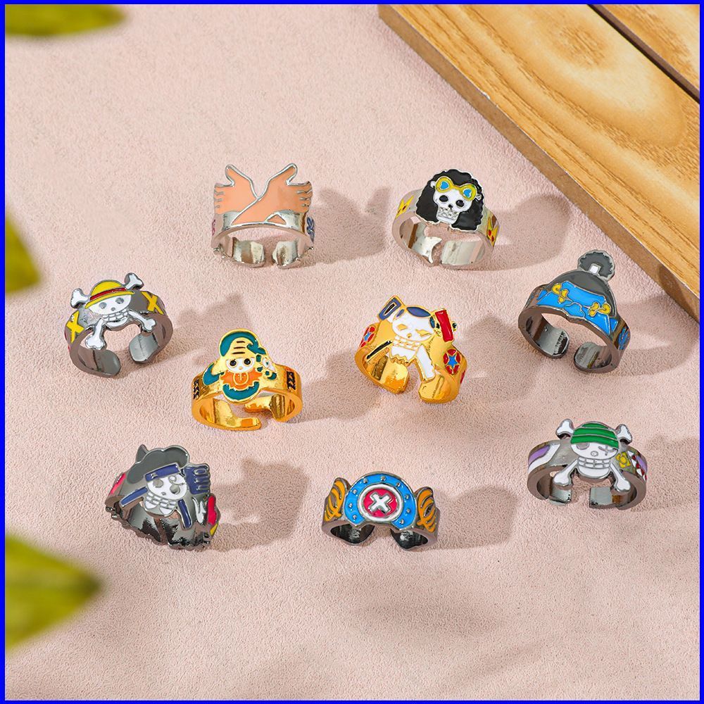 Nhẫn anime thời trang với hình ảnh nhân vật Nami và Tony Tony Chopper từ One Piece