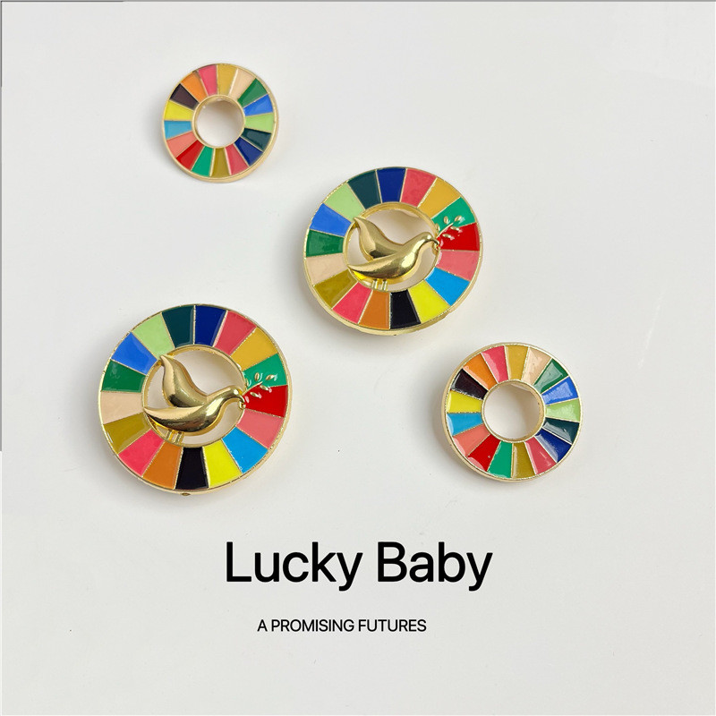 Huy chương mục tiêu SDG 17 - Huy hiệu kim loại màu O5T5 chủ đề hòa bình thế giới