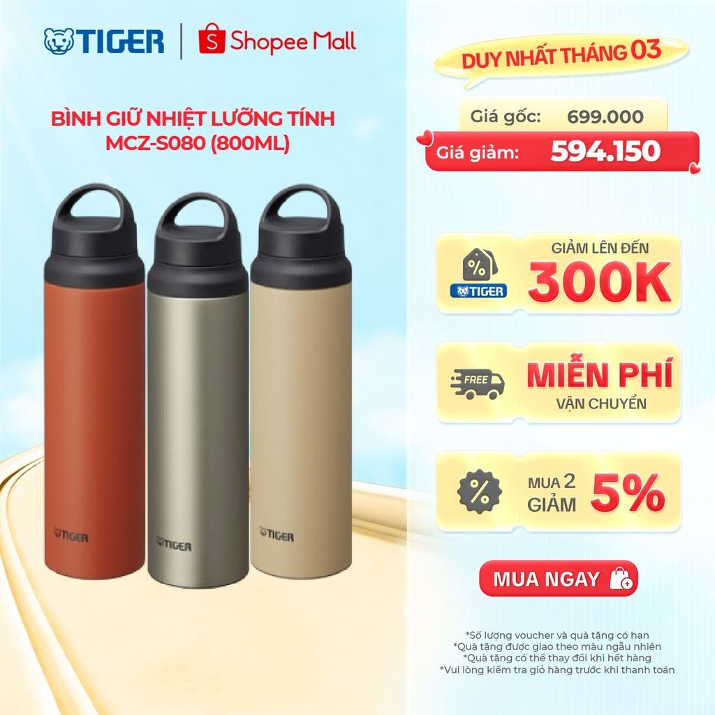 Bình Giữ Nhiệt Lưỡng Tính Tiger MCZ-S080 (800ml)