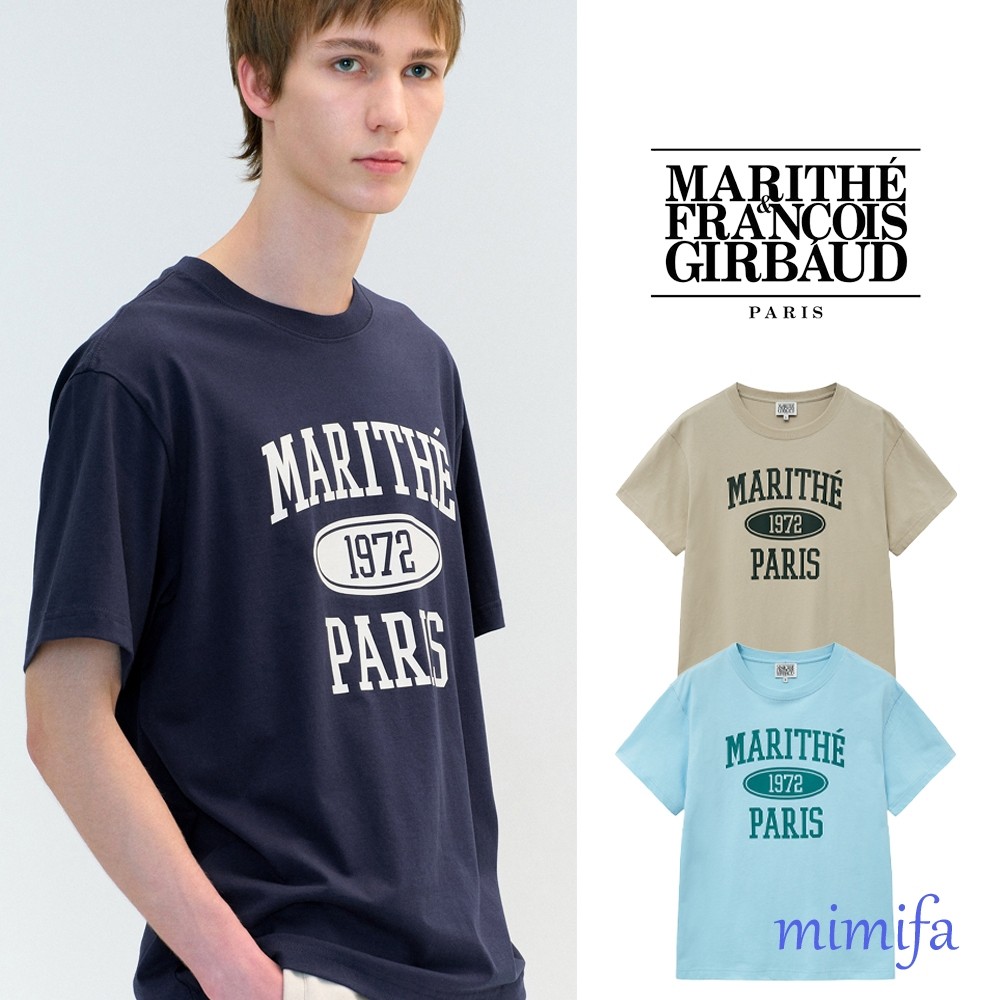 Mùa hè Áo Cổ Tròn Style Marithe Màu Hồng