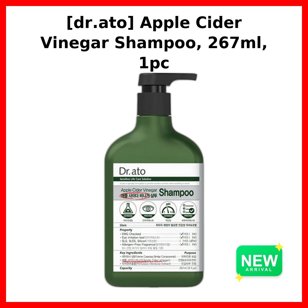 [dr.ato] Dầu gội giấm Apple Cider, 267ml, 1pc / Dầu gội Apple Cider Hàn Quốc / Công thức làm sáng da
