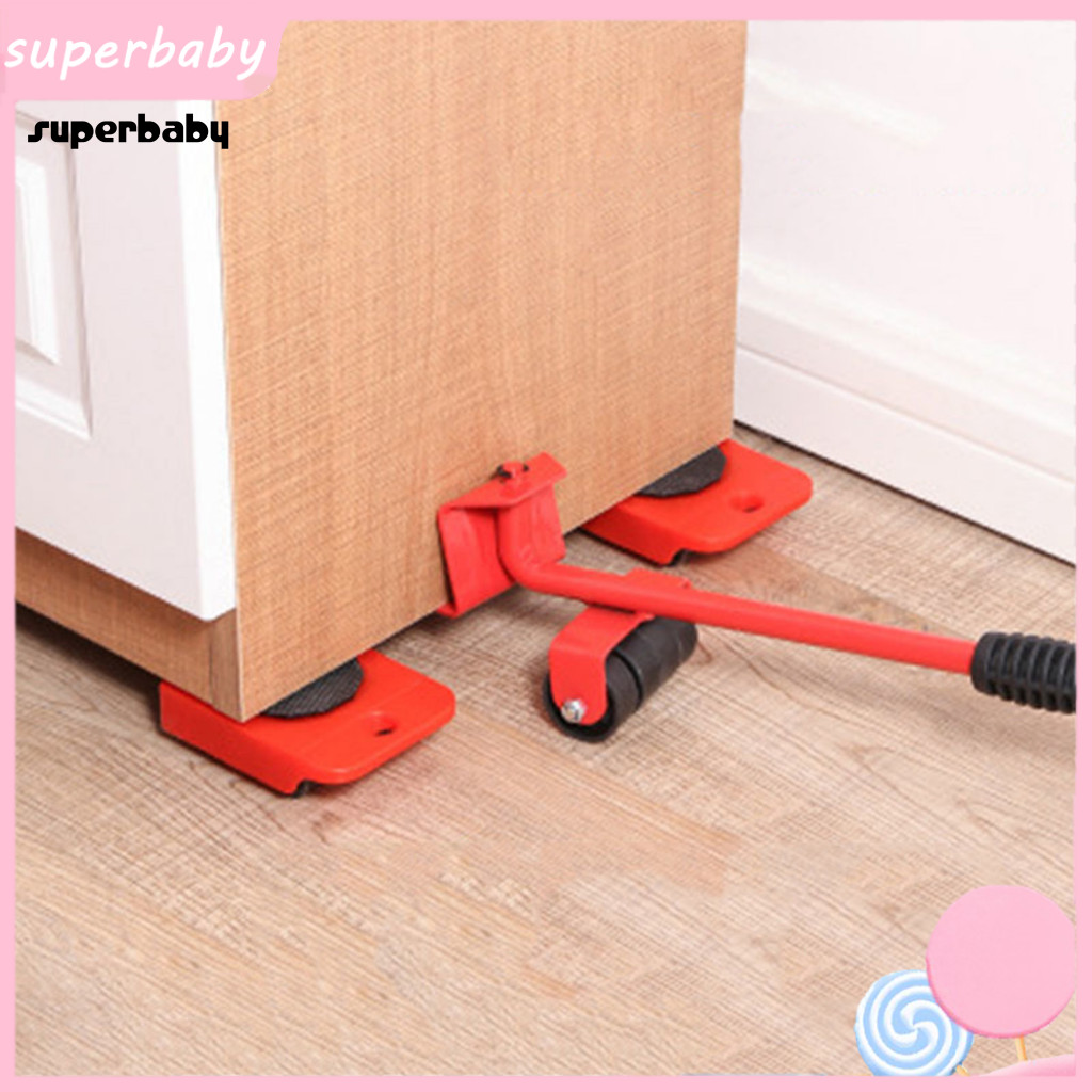 (Superbaby) Thiết Bị Hạng Nặng Mover 5 Bộ Dụng Cụ Lau Đồ Nội Thất Có Bánh Xe Con Lăn Thiết Bị Hạng N