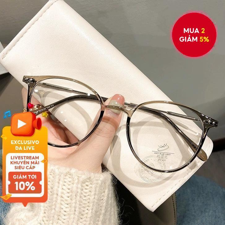 Hàn Quốc Tròn Kim Loại Khung Lọc Kính Máy Tính Cho Nam Nữ Chống Tia UV Chống Mệt Mỏi