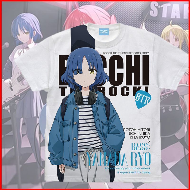 Áo thun cosplay Bocchi the Rock, vải 3D, tay ngắnAnime