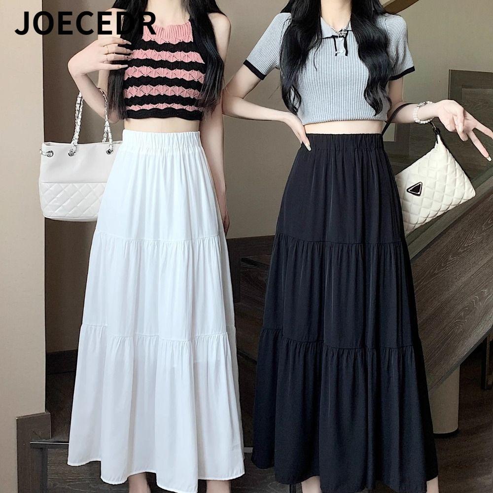 Váy dài JOCEDR maxi xếp tầng eo co giãn, style boho cổ điển dành cho bé gái
