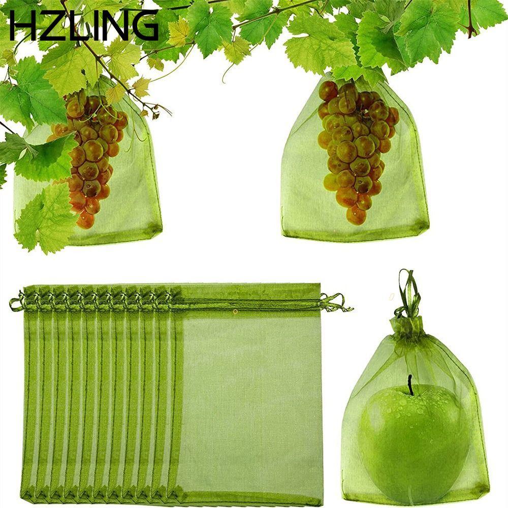 HZLING 30 Chiếc Túi Trái Cây Có Thể Tái Sử Dụng Nylon Planter Phát Triển Túi Bảo Vệ Trái Cây Dây Rút