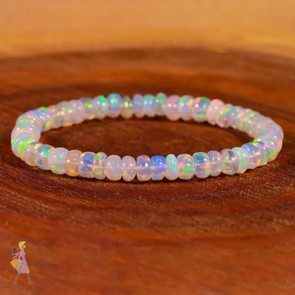 Kỷ Niệm Hạt Lắc Tay Handmade Opalite - Vòng Đeo Tay Sáng Tạo và Co Dãn