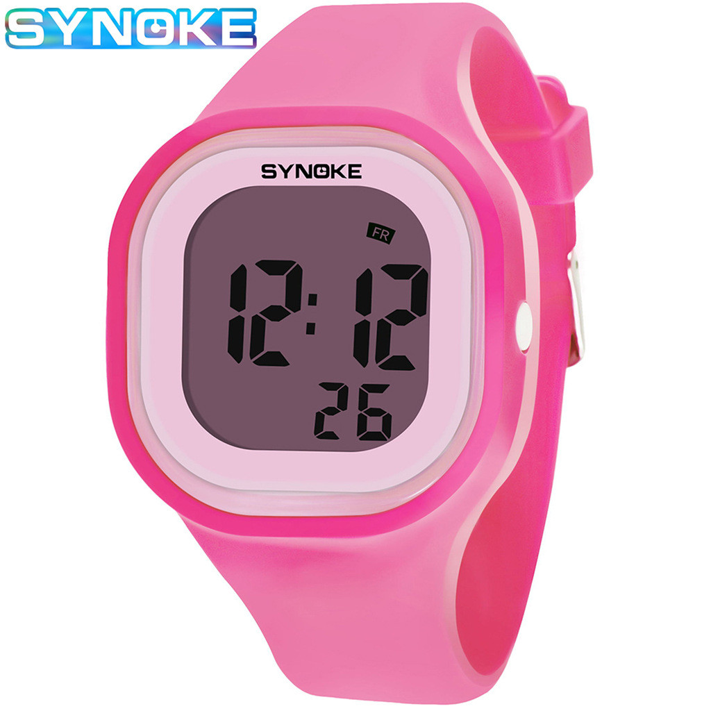Nhà sản xuất SYNOKE Jelly Phiên bản Hàn Quốc Đồng hồ nam nữ sinh viên Đồng hồ điện tử chống nước đầy màu sắc Dạ quang Silicone Cặp đôi 3.10 B
