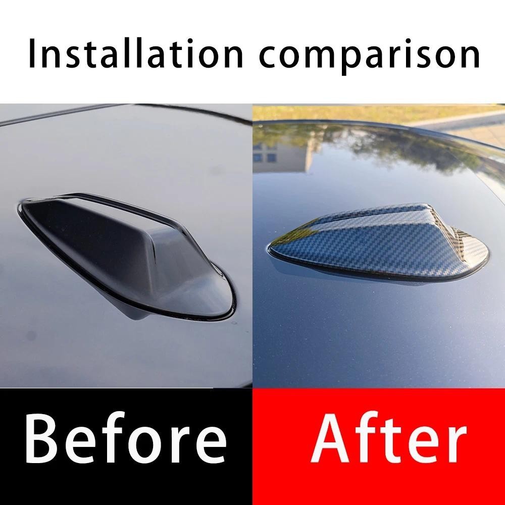 Bóng Đen Sợi Carbon Ô Tô Vây Cá Mập Ăng Ten Trên Không Bao Da Miếng Dán Cho Xe BMW G20 G28 M3 G80 3 