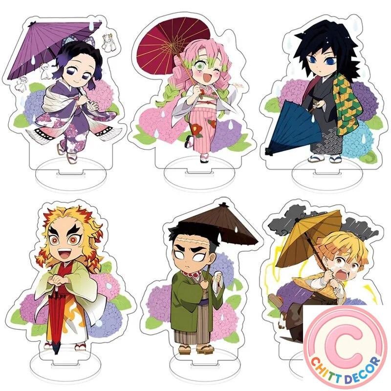 Mô hình Standee Anime Demon Slayerz Kochou Shinobu Kanroji Mitsuri Tomioka Giyuu Phụ kiện