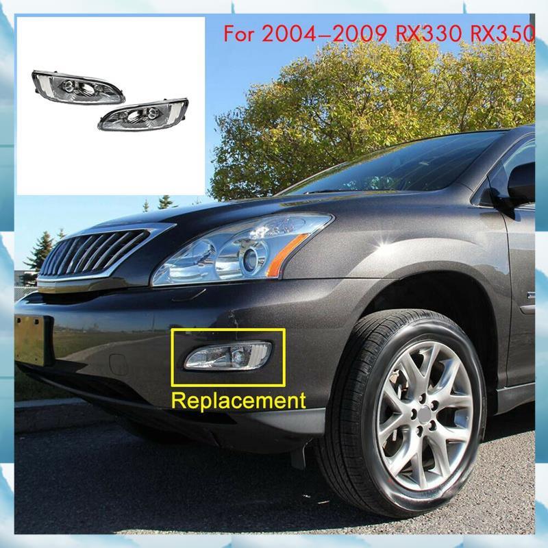 [D E H F] Cặp Cản Trước Sương Mù Ống Kính Trong Suốt Đèn Lái Xe Lắp Ráp Cho 2004-2009 RX330 RX350 82