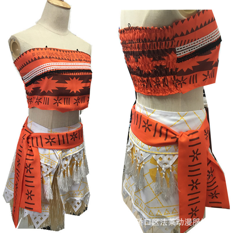 Hàng có sẵn Moana Moana cosplay Maui quần áo trẻ em váy bé gái trang phục công chúa sang trọng