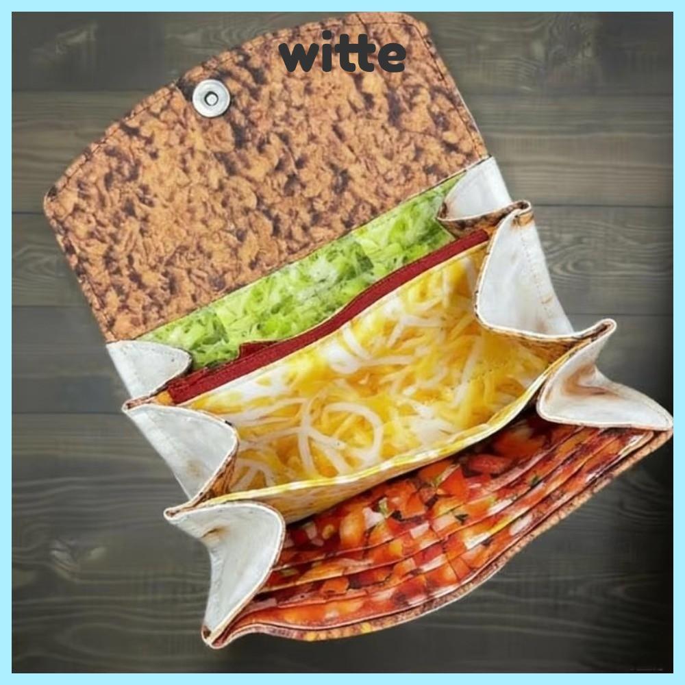 Ví WITTE Burrito, có thể gập lại với khe cắm thẻ Kẹp tiền xu, Ví đựng tiền xu nhiều ngăn Burrito