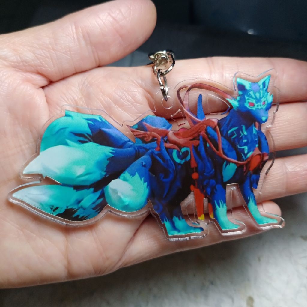 ganci HD 9CM KITSUNE blox fruit keychain gantungan kunci Kitsune Blox Fruit