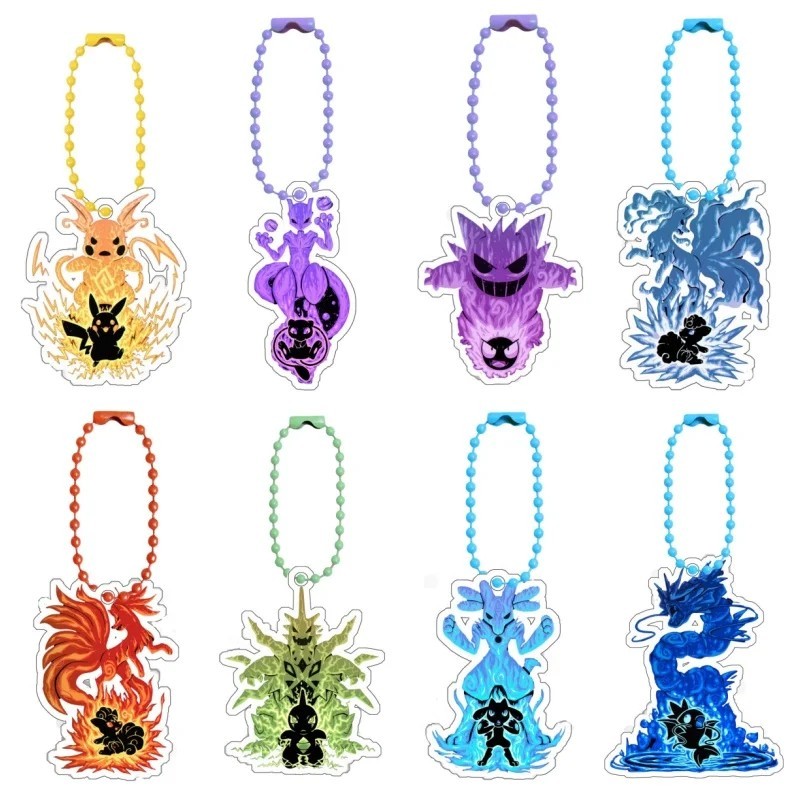 Móc khóa Pokemon Acrylic Mica Pikachu Mewtwo Gengar Lucario Gyarados Vulpix trang trí balo cặp sách 