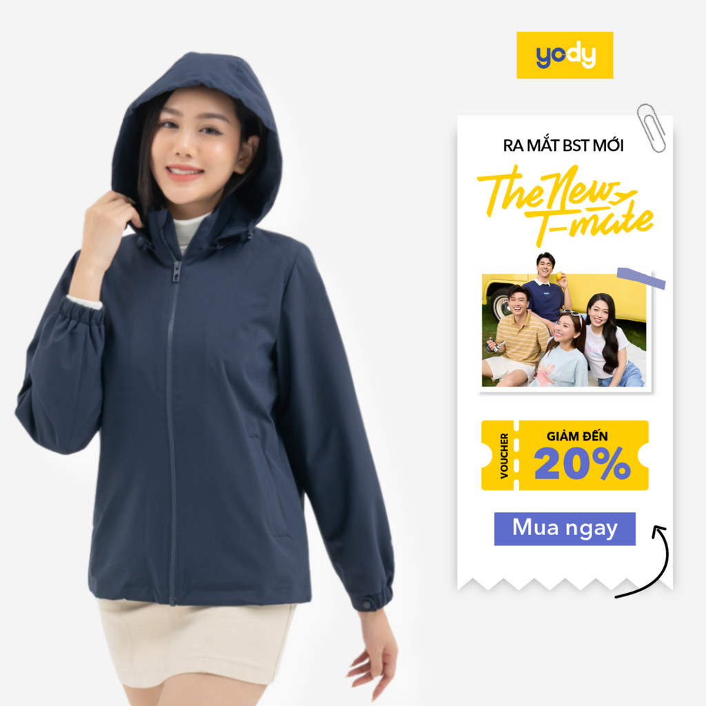 Áo khoác nữ Yody gia đình 3C Pro chất liệu cao cấp cản gió giữ ấm áo gió nhiều màu chống UV AKN6012