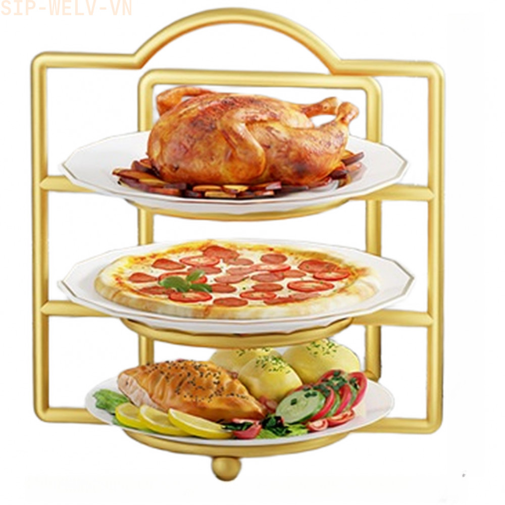 {WELV}3 Layer Kitchen Prep Storage Rack Modern Multifunctional Dish Organizer Wall