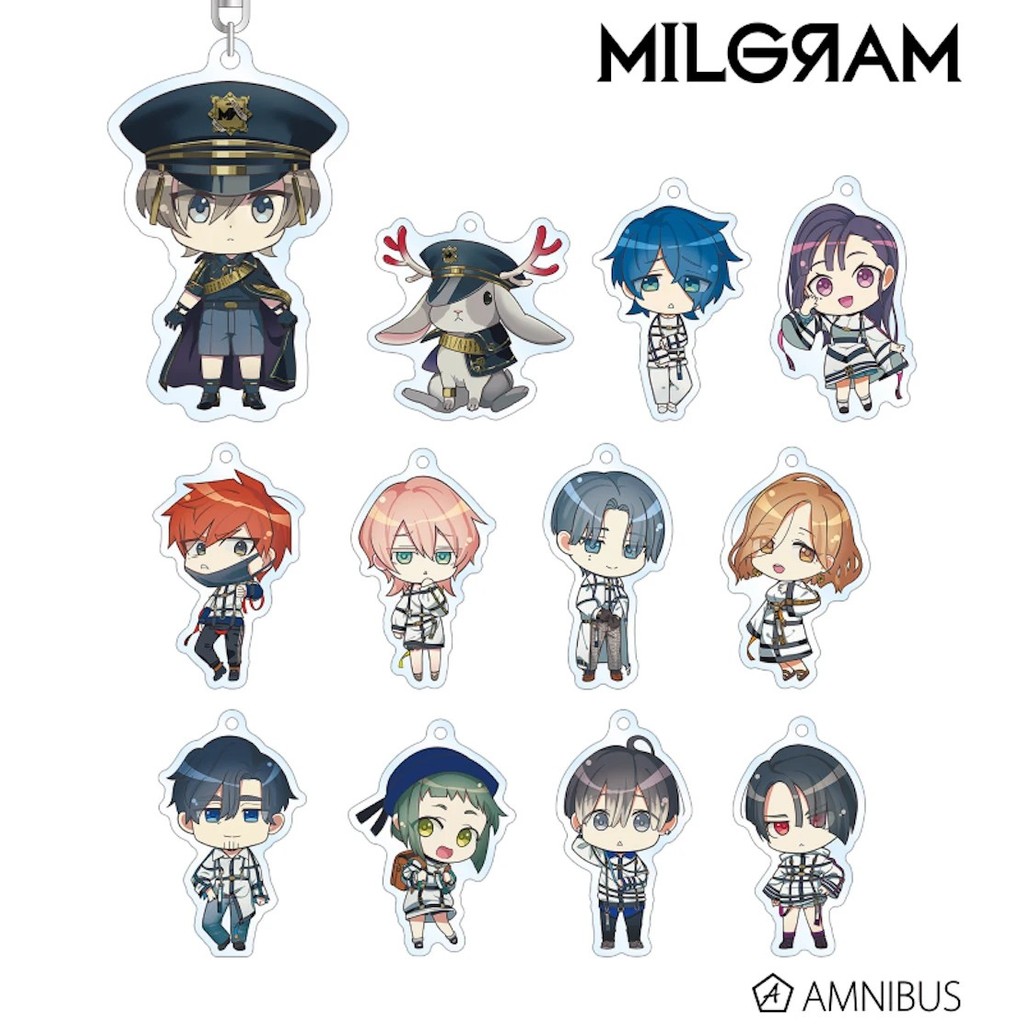 Móc khóa MILGRAM Anime Acrylic 2 mặt hình Chibi siêu cute mô hình nhân vật MILGRAM trang trí cặp sác