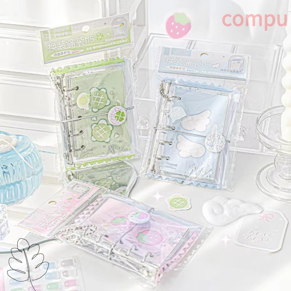 COMPU Dress-up M5 Binder Journal Book, PVC Ins Style Loose Spiral Notebook, Dễ Thương Mini Nhiều Màu