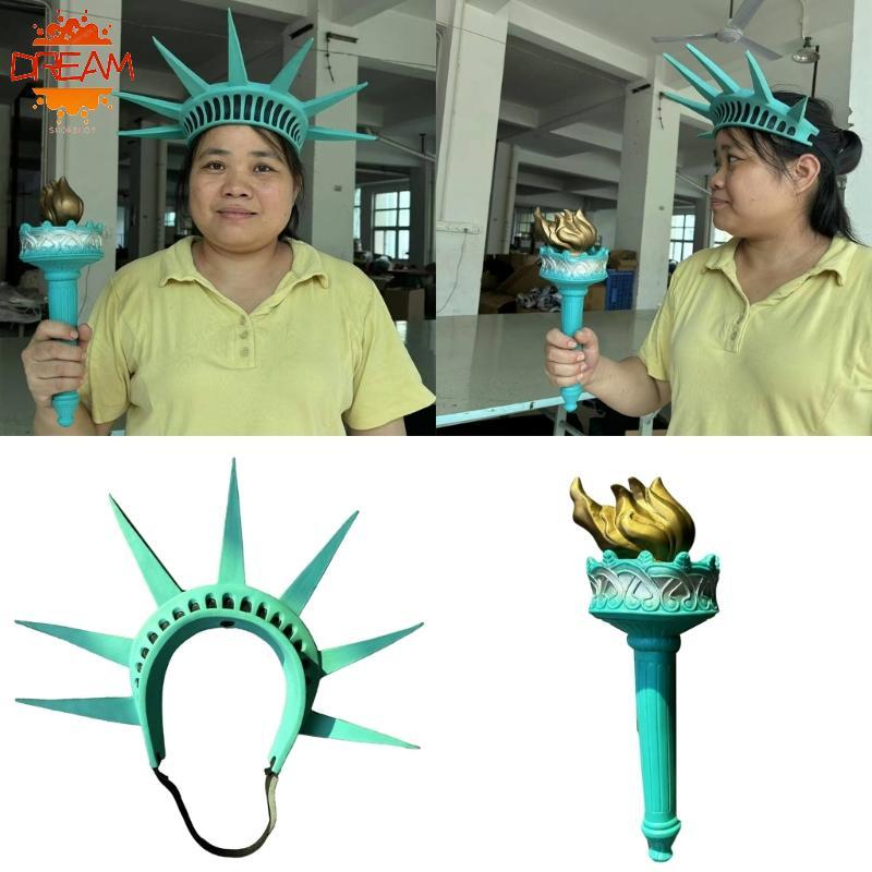Statue of Liberty Crown Torch Props Costume Accessories Women Halloween Costume