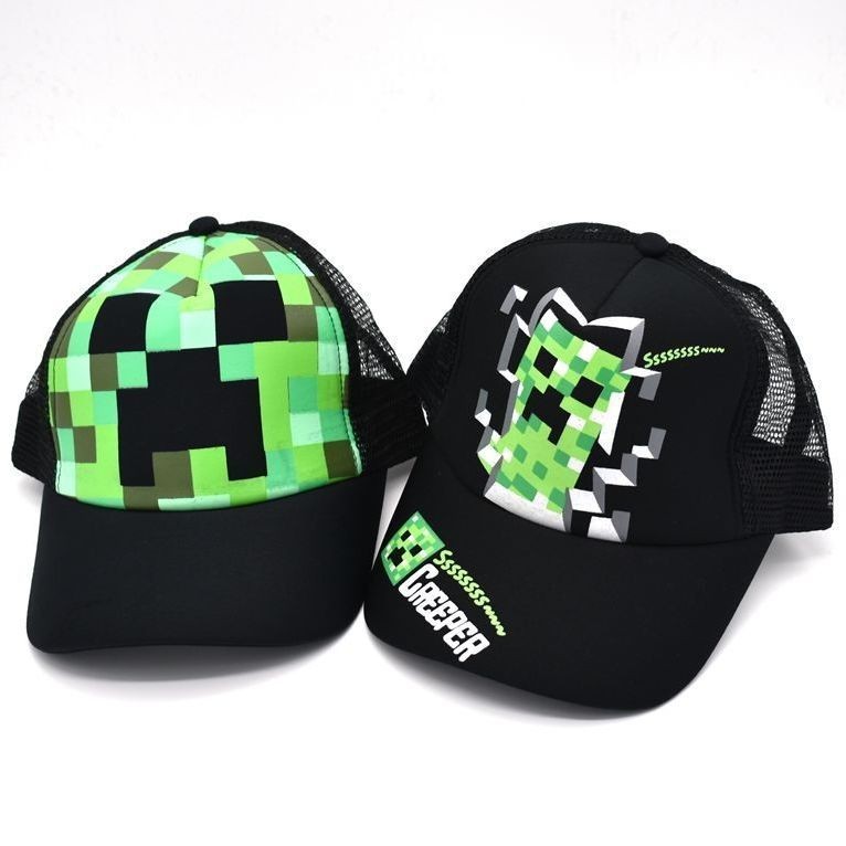 Mũ minecraft Creeper - Mũ chống nắng lưới dành cho sinh viên ngoài trời