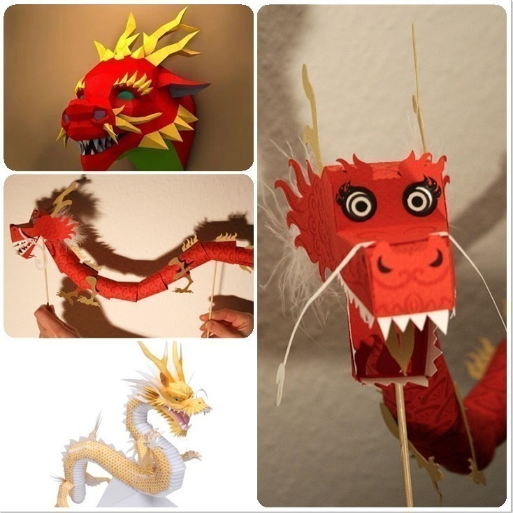 MM Giấy Mẫu m5 Giấy Mẫu Chất Liệu Gói Trung Quốc Rồng Mẫu Treo Tường Handmade Origami diy Model K80