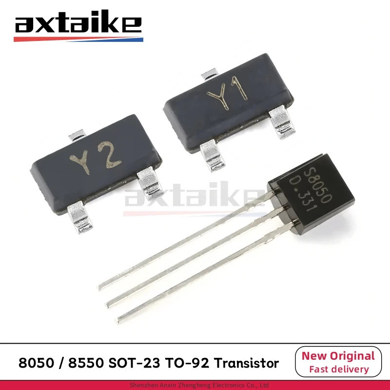 100 CÁI S8050 S8550 SS8050 SS8550 J3Y 2TY Y1 Y2 SOT-23 TO-92 500mA 0.5A 1.5A 25V 40V NPN PNP MMBT 80