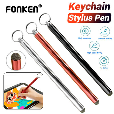 Fonken Đa Năng Bút Stylus Có Móc Khóa Sợi Vải Đầu Bút Điện Dung Cho iOS Android Máy Tính Bảng
