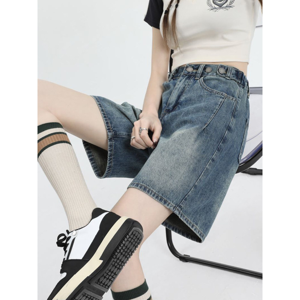 quần short nữ bigsize quần short nữ Retro Cao Cấp Nữ Mùa Hè Mỏng Thẳng Quần Short Denim