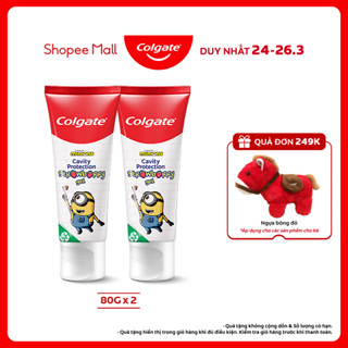 Bộ 2 Kem đánh răng Colgate Minion cho bé hương dâu 80g