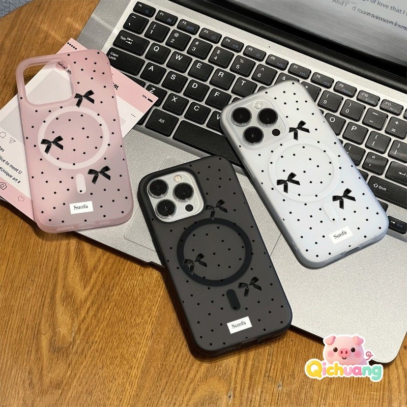 Mùa Xuân Mùa Hè Polka Dot & Bow Ice Mist Dành Cho Samsung Galaxy S26 S20 Ultra Edge Plus FE Lite Not