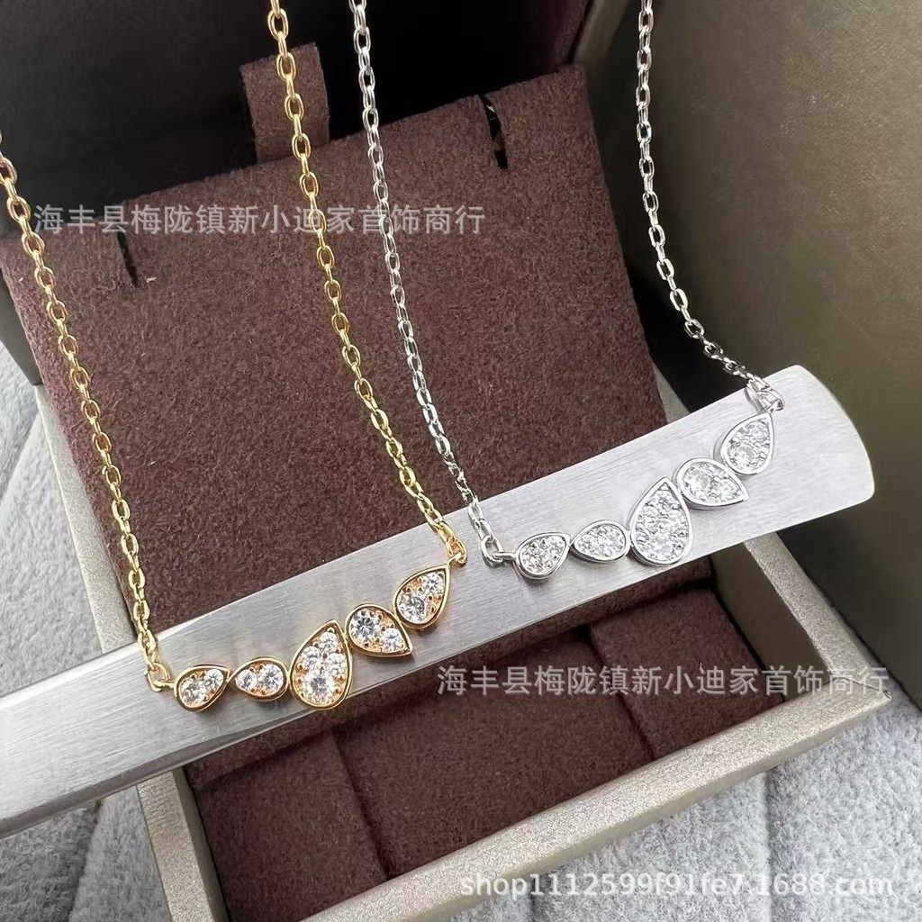 D3N1 V Gold Water Drop Diamond Dewdrop Sefen Crown Necklace, Luxurious Irregular Design by Gao Yuany